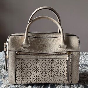 Kate Spade Medium Cream Textured Handbag